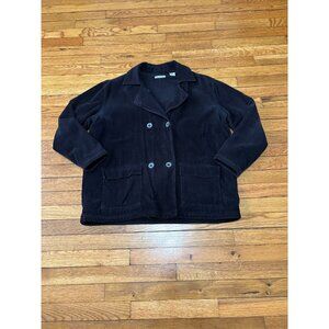 Mod-o-doc Womens Corduroy Jacket Sz 2 Shacket Black Fleece Lined Button Up